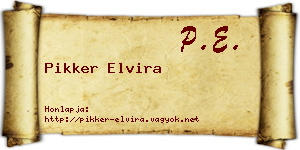 Pikker Elvira névjegykártya